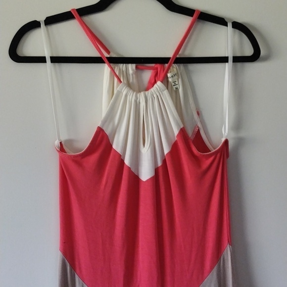 Monteau Maxi Dress. peach, Gray, White. - Picture 2 of 6